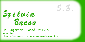 szilvia bacso business card